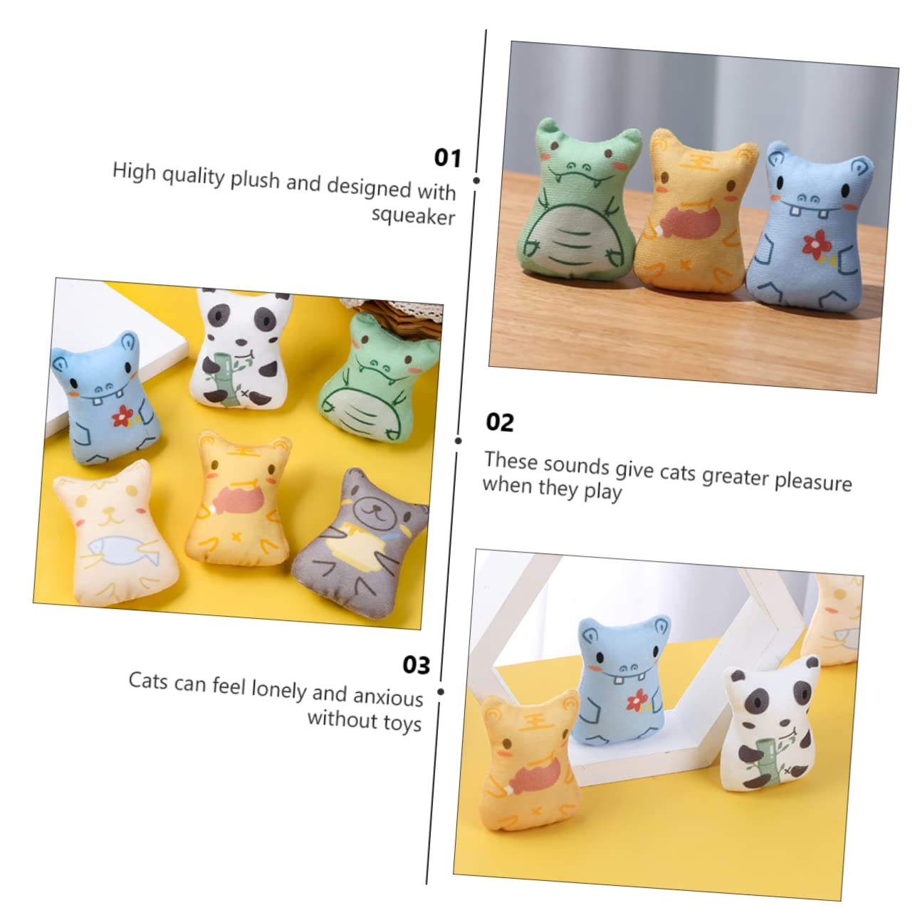 DOITOOL 18piezas Juguete De Masticar para Gatos Catnip Peluche Interactivo para Mascotas para Estimulación y Entretenimiento Interior