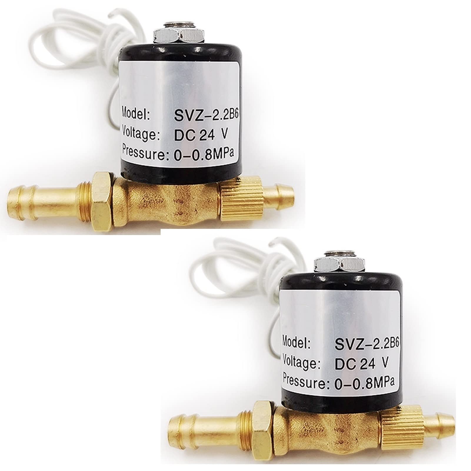 DINGGUANGHE 2Pcs 224V/36V/220V SVZ Two Position Two Way Solenoid Valve SVZ-1.5/SVZ-2.2 for Argon Arc Welding Machine Wire Feeder (Specification : SVZ 2.2B8, Voltage : AC36V)