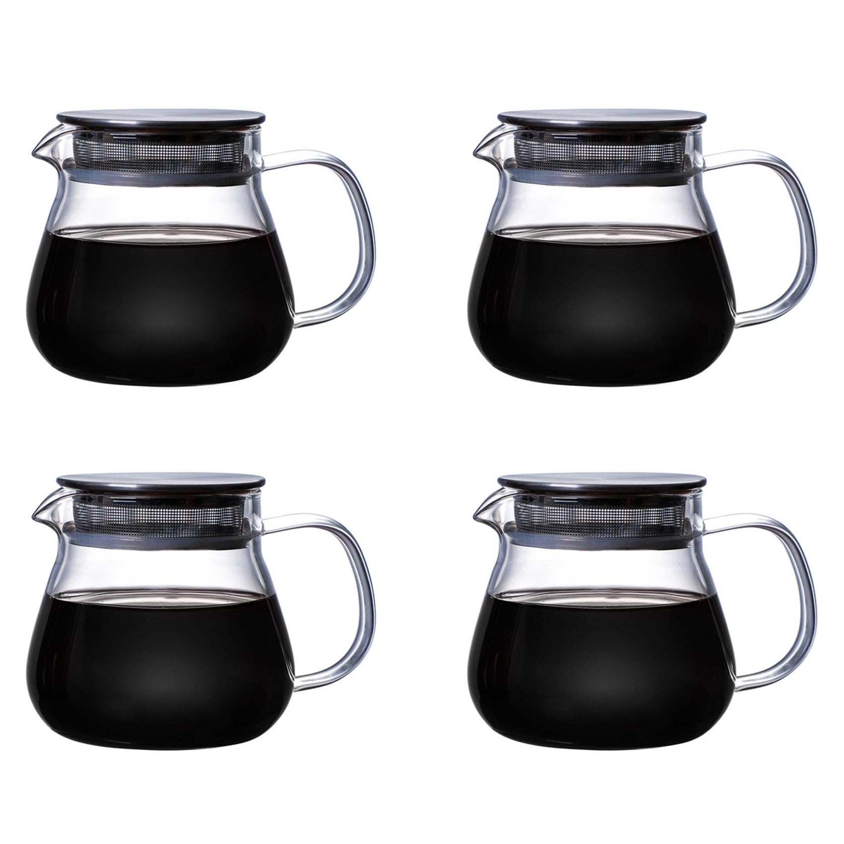 Cafetière couverture en acier et pot de partage transparent en verre résistant à la chaleur