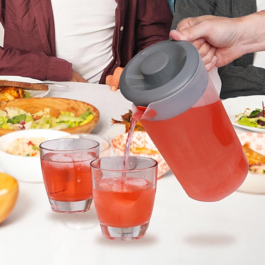Water Pitcher with Lid 1 Gallon Pitcher, Freezer/Dishwasher Safe, BPA Free & Phthalate Free - Gray - Image 9