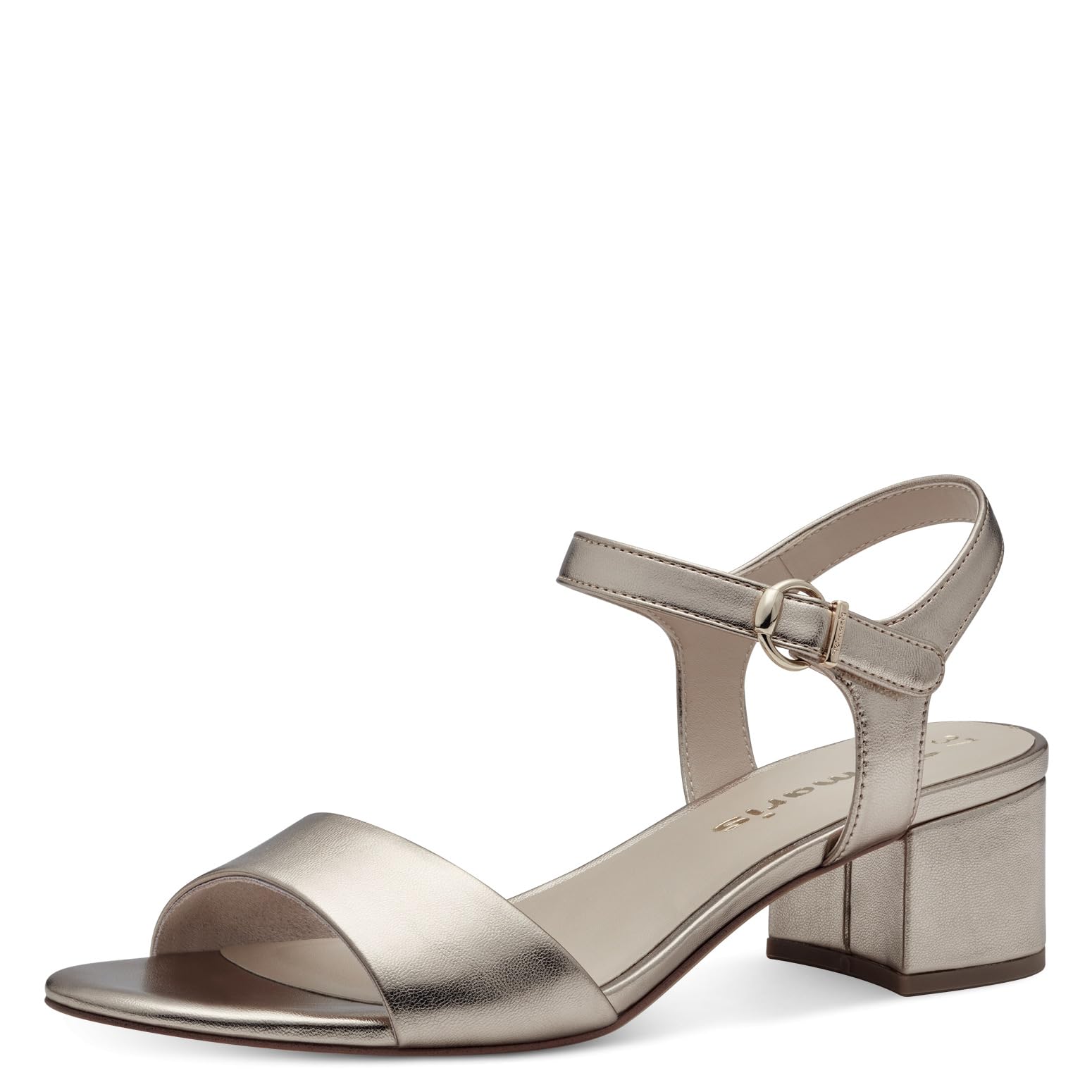 Tamaris Women’s sandal with block heel metallic 3.5 UK