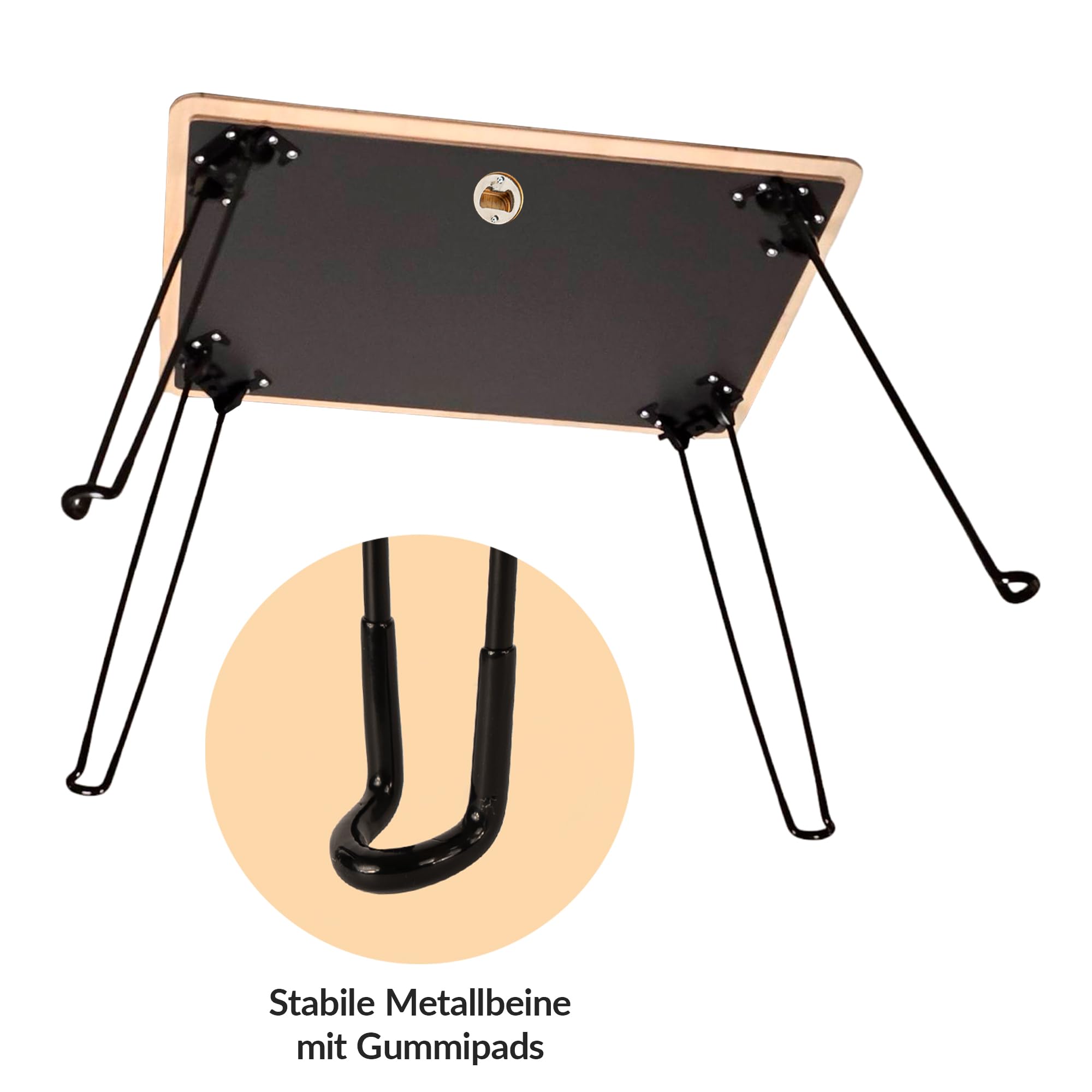 KYOOB Klappbare Haarnadel Tischbeine 50 cm mit hochwertigen Assy Schrauben | Metall-Tischbeine für Couchtisch & Beistelltisch | robuste Hairpin Legs | platzsparend, modern & leicht montierbar