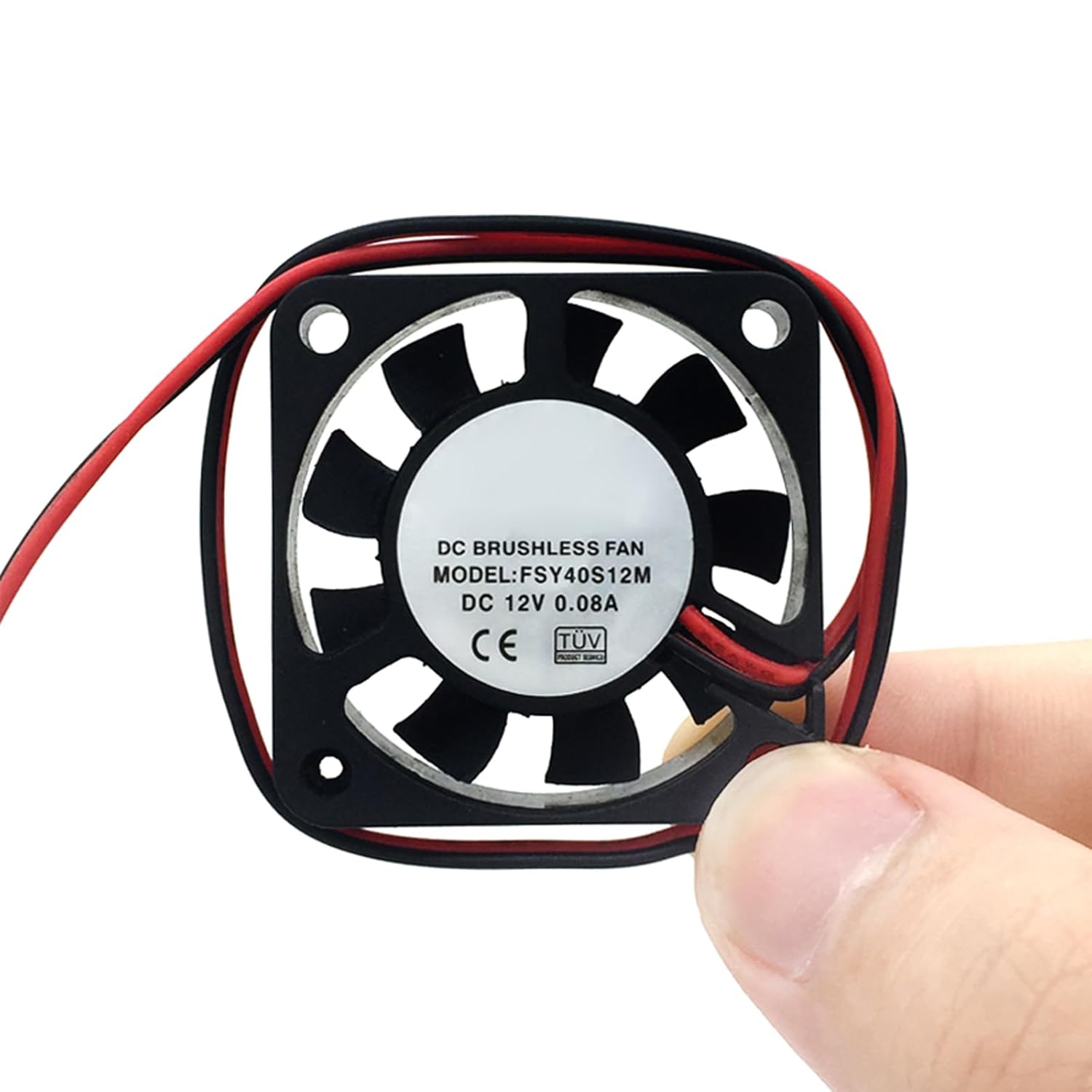 3D Printer Fan 12V, FSY40S12M, 40mm 12 Volt Fan 0.08A DC Mini Quiet Cooling Fan 40X40X10mm for 3D Printer, DVR and Other Small Appliances Series Repair Replacement (12V 0.08A)