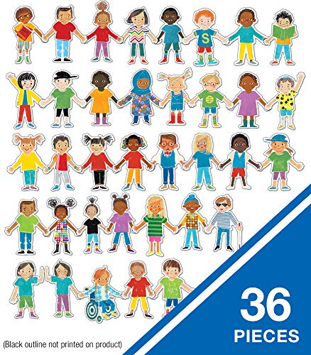 Image of Carson Dellosa All are Welcome 36-Piece Student Diversity Cutouts, 36 Diverse Students Cutouts for Bulletin Board and Diverse Classroom Decor, Inclusive Cutouts for Classroom