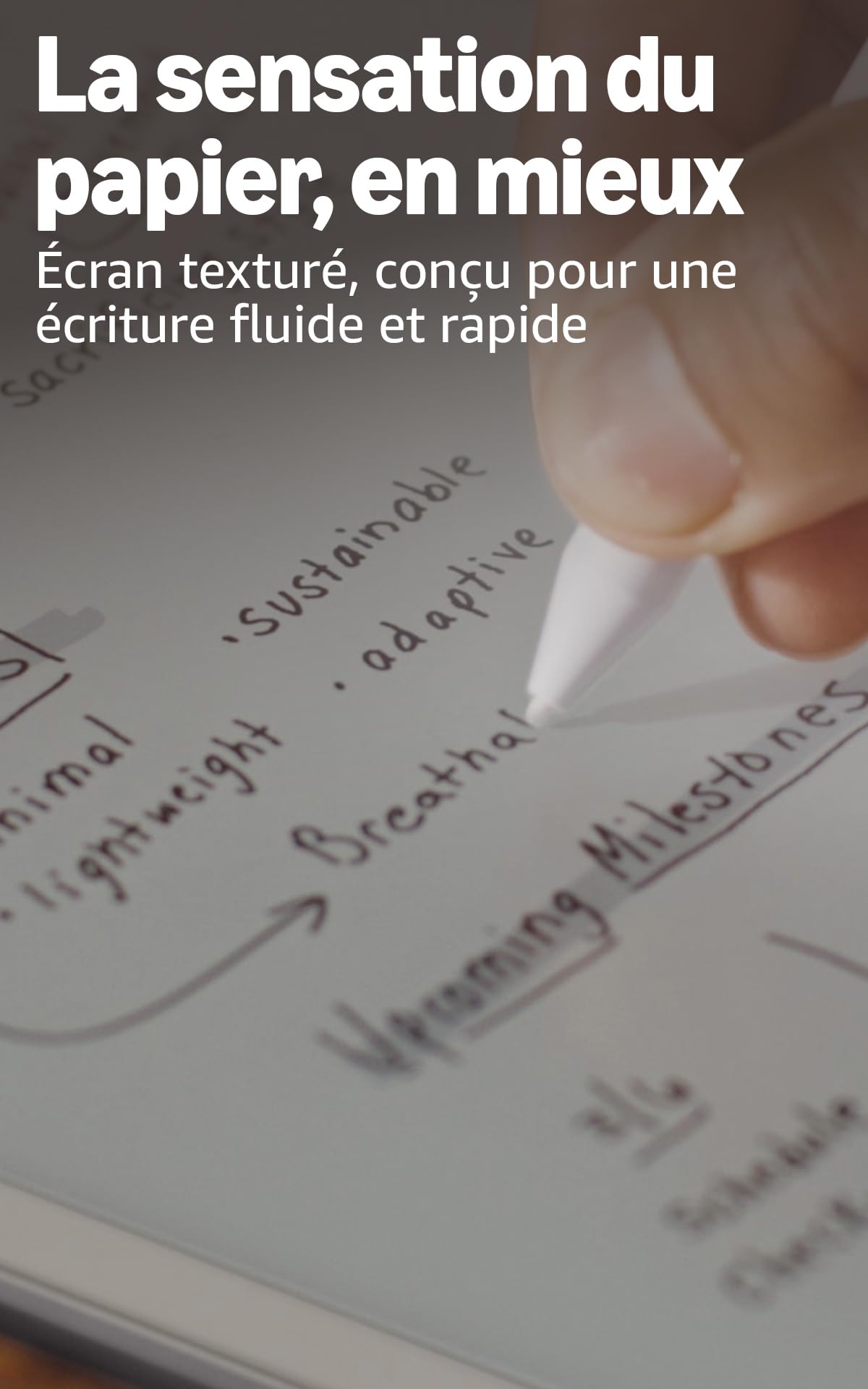 Amazon Kindle Scribe 16 Go sans éclairage avant (nouvelle génération) : écran 11" effet papier ; plus fin, léger et rapide ; écrivez dans le carnet de notes intégré, les documents et les livres