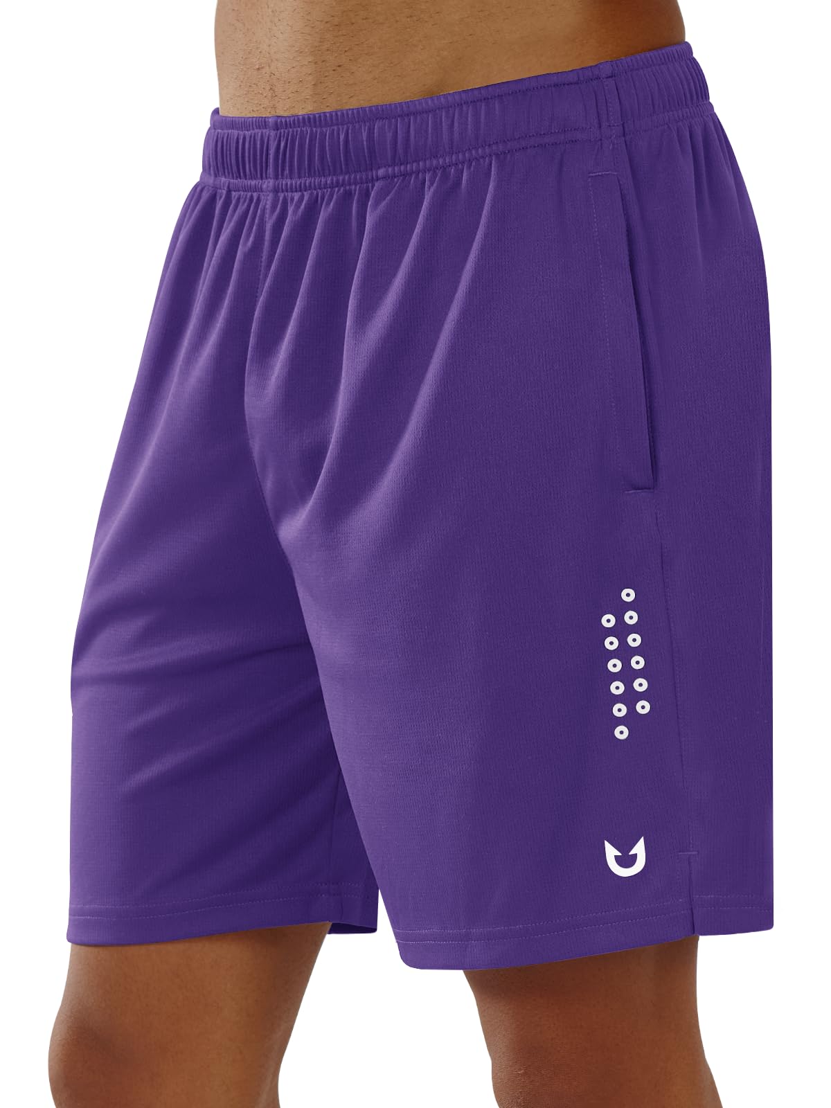 NORTHYARD Men's Athletic Gym Shorts 10"/7"/5" Running Basketball Tennis | Quick Dry, Zipper Pockets, Lightweight, Breathable, Running, Reflective Strips, UPF 50+, Hiking, Sports, Workout 7 INCH Large Purple