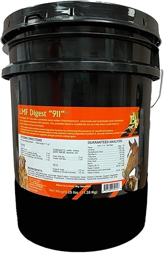 LMF Digest 911" Suplemento prebiótico y probiótico de 25 libras para caballos, rumiantes y mascotas