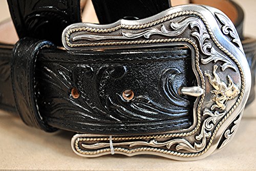Tony Lama Men's Westerly Ride Leather Belt Reg and Big Black 424