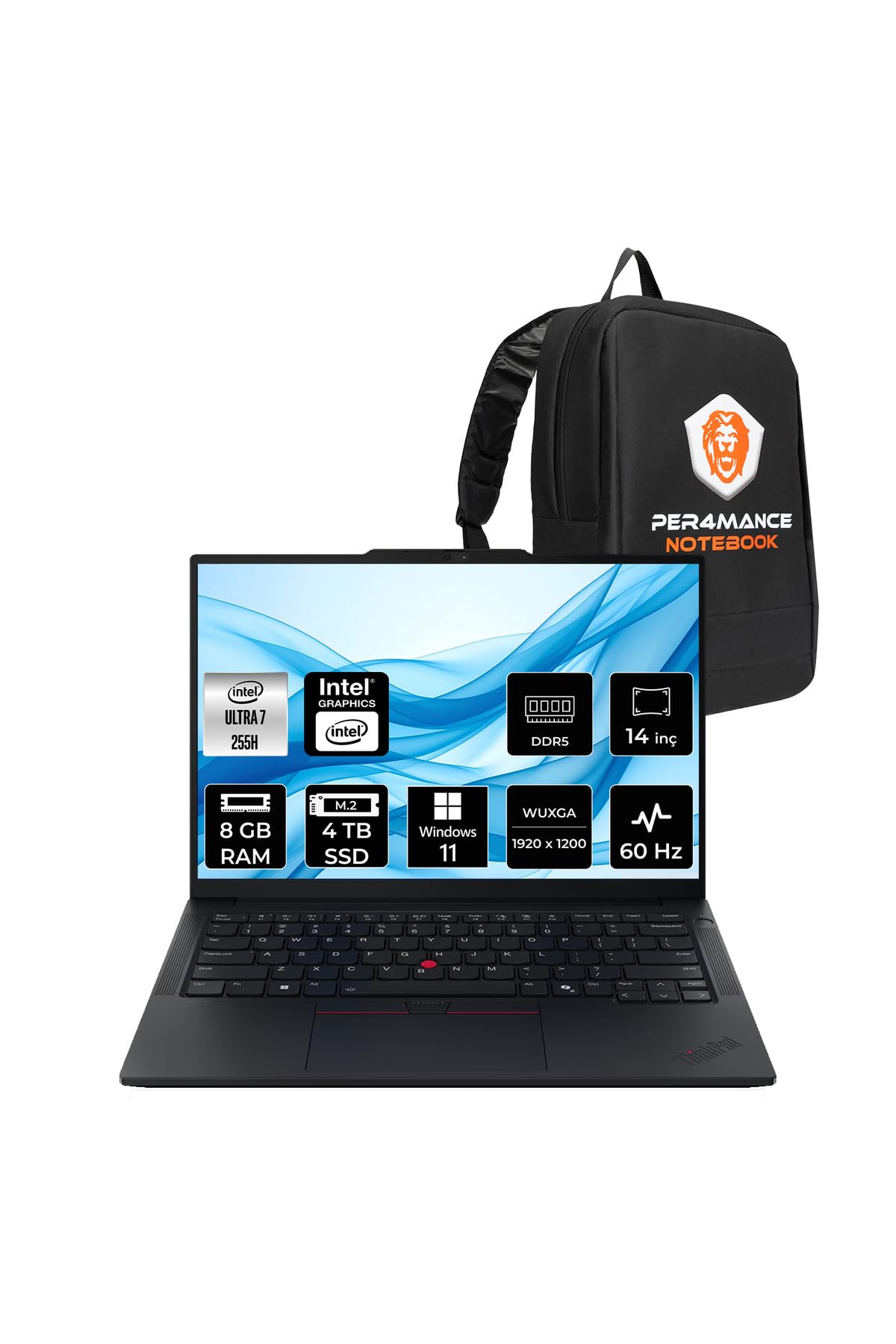 LENOVO ThinkPad E14 G7 Ultra 7 255H 8GB 4TB SSD 14" FHD+ W11P Dizüstü Bilgisayar & PER4 Çanta