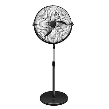 Simple Deluxe 18 Inch Pedestal Standing Fan, High Velocity, Heavy Duty Metal for Industrial, Commercial, Residential, Greenhouse Use, Black