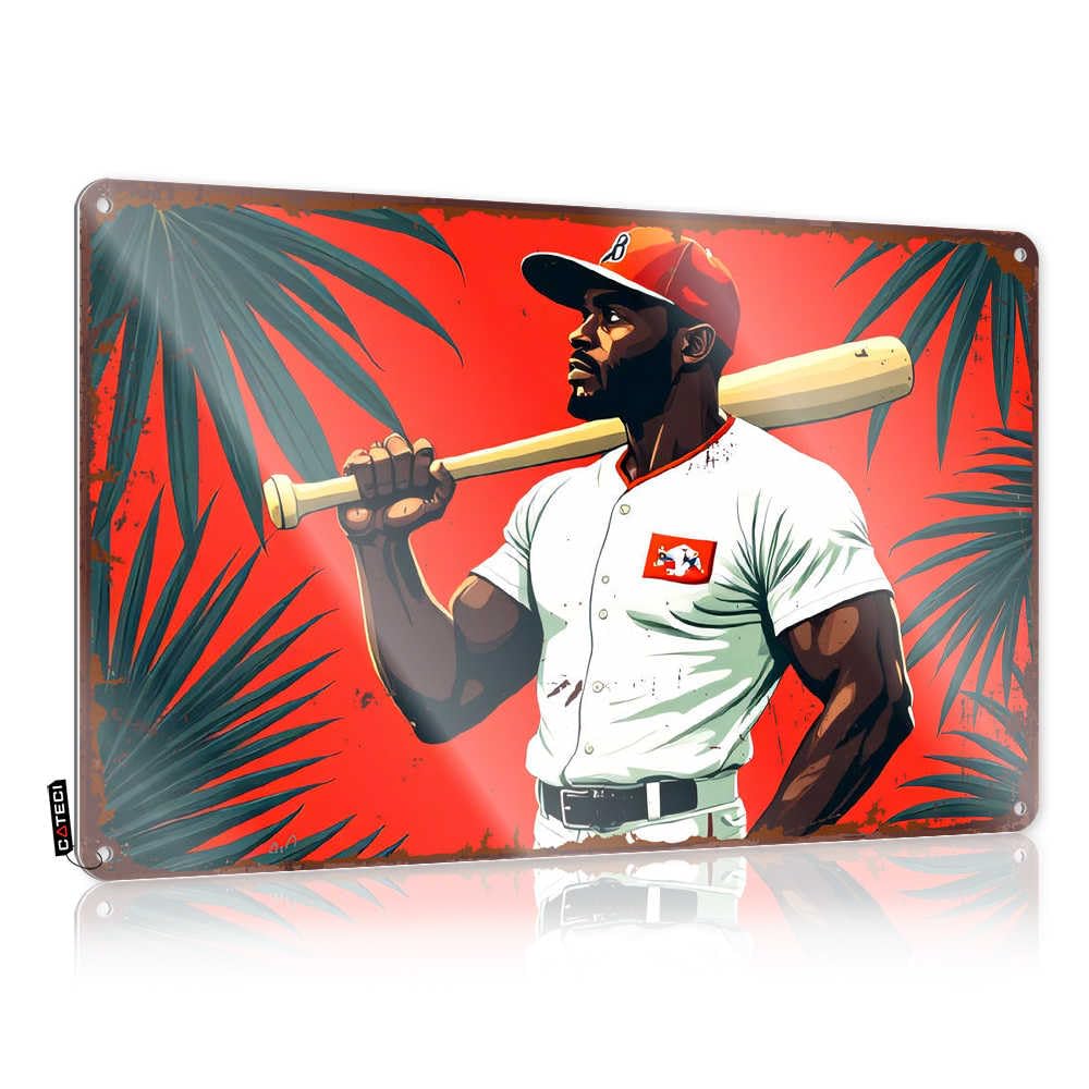 Fzfn Colour Baseball Legend With Palm Leaves Nice Farm - Wall Art Fun Hanging Wall Decor(30X40cm)