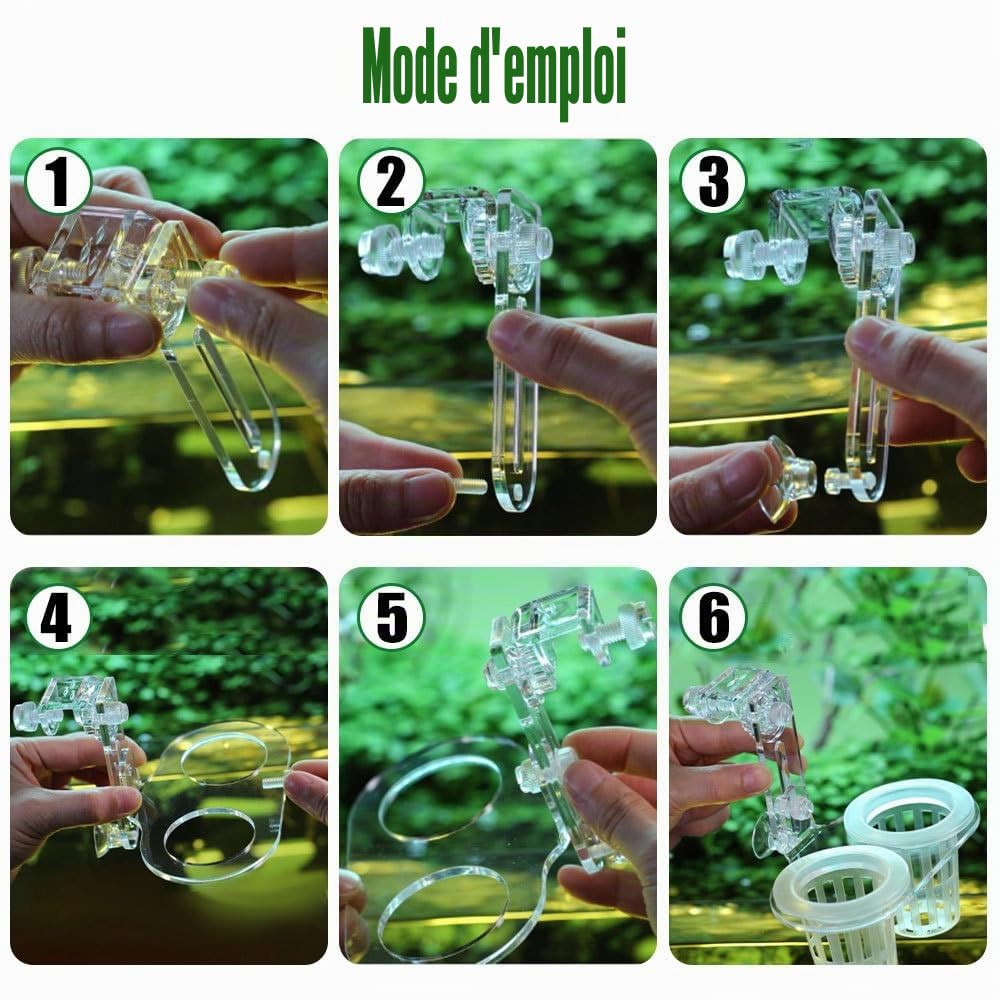 DONGKER Support pour Plantes D'aquarium,Support de Pothos Suspendu pour Aquarium,Plage Réglable en Hauteur de 5 cm pour Une Épaisseur de Paroi D'aquarium Jusqu'à 1,5cm