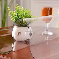 Vista 1 de Mantel transparente de PVC de 0.079 in, protector de mesa de plástico transparente, impermeable, resistente al calor, para mesa de comedor, oficina