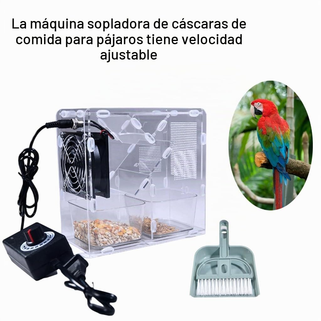Máquina de soplado de granos de comida para pájaros, velocidad ajustable, máquina de bombardeo de alimentos para pájaros para fácil y mantenimiento