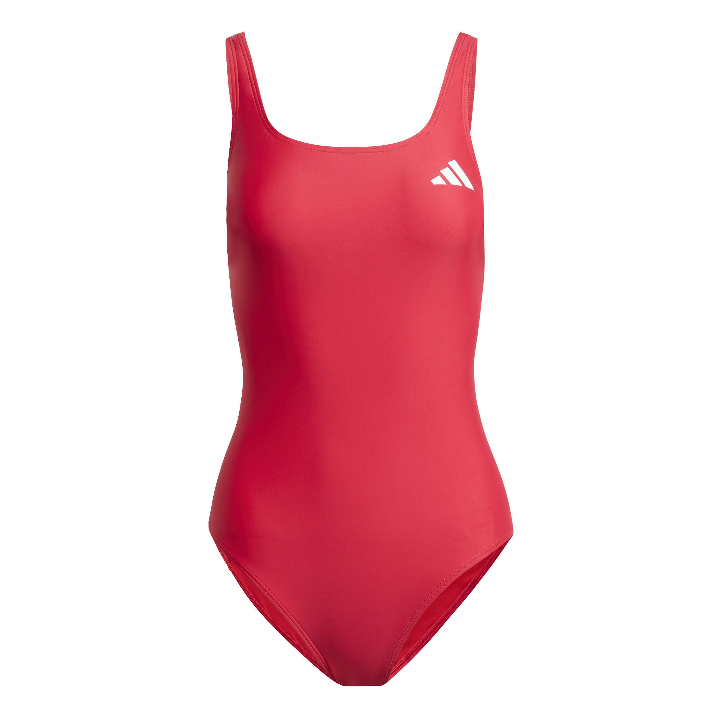 adidas Women's V-Back Swimsuit, Pure Ruby, 38