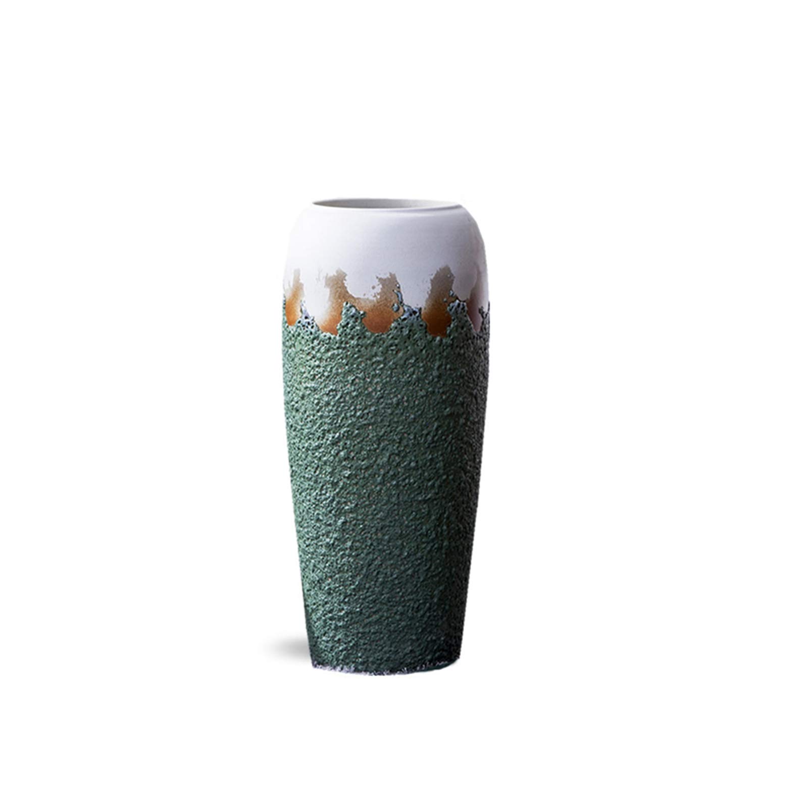 asdchZen Indoor Gardening Creative Large Vase, Stitching Color Retro Style Hotel Ballroom Floor-Standing Decorative Vase Corner Corridor Decorative Vase,60CM