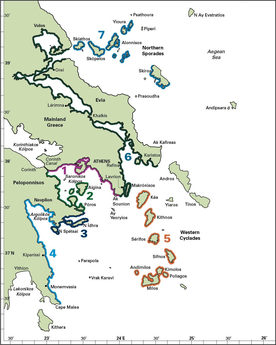 West Aegean: The Attic Coast, Eastern Peloponnese, Western Cyclades and Northern Sporades