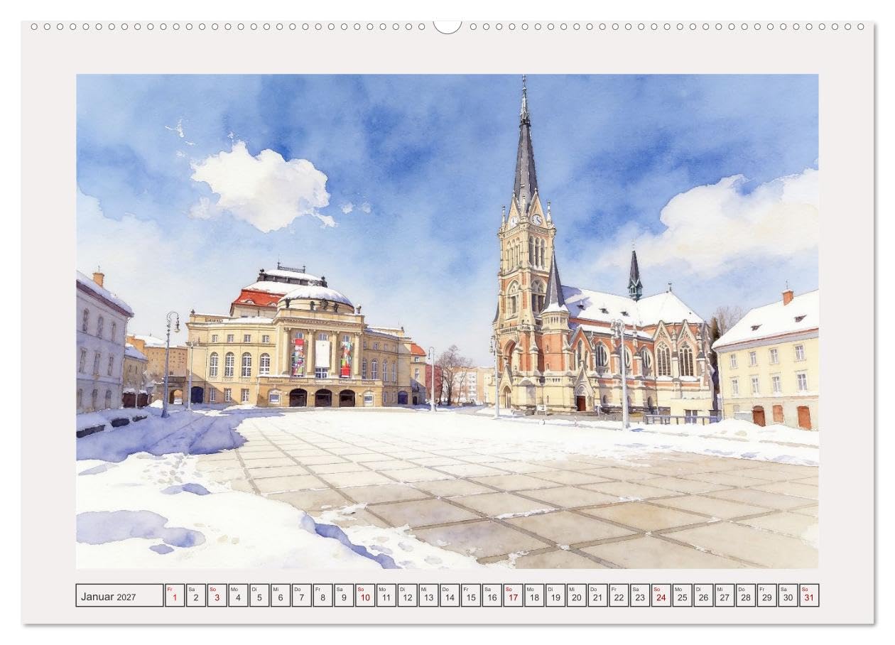 CALVENDO · Die schönsten Städte in Sachsen (Kalender 2027) | DIN A2 Querformat · Premium-Wandkalender · Flair vergangener Jahrhunderte