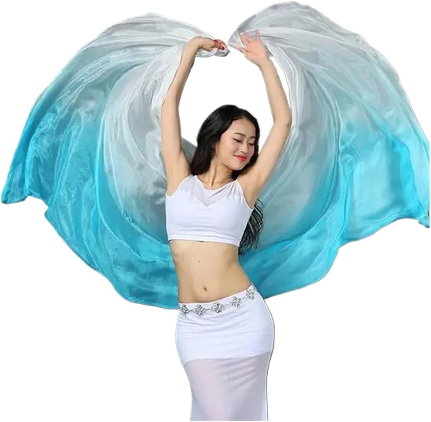 SSDDLZEQ Stage performance version Belly Dance Silk Veil, Hand-tossed Scarf/shawl 250cm 270cm(7,2.5m)