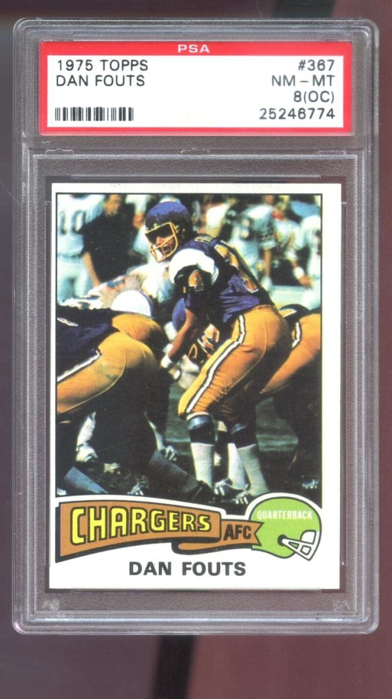1975 Topps #367 Dan Fouts ROOKIE RC PSA 8 (OC) Graded Football Card Chargers NFL