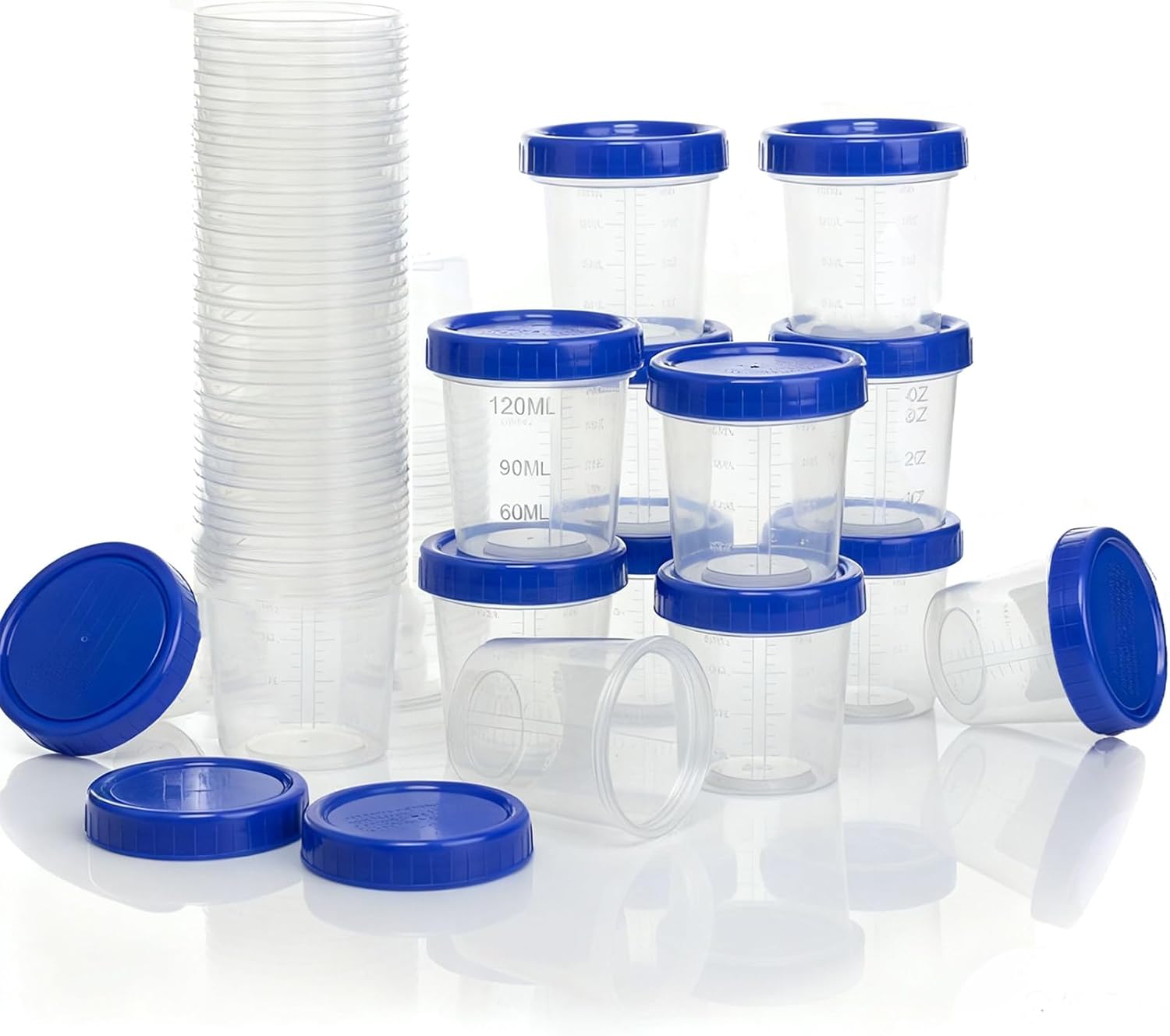 100PCS Specimen Cups with Lids - 4oz Multi-functional Storage Jars for Sample Cups and Sample Collection Kit, Used to Store Paint, Parts, Small Tools (100pcs)