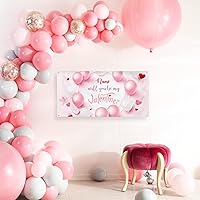 Vista 12 de Cartel de fondo personalizado para el día de San Valentín, decoración de San Valentín, letrero de vinilo con texto en inglés "Be My Valentine