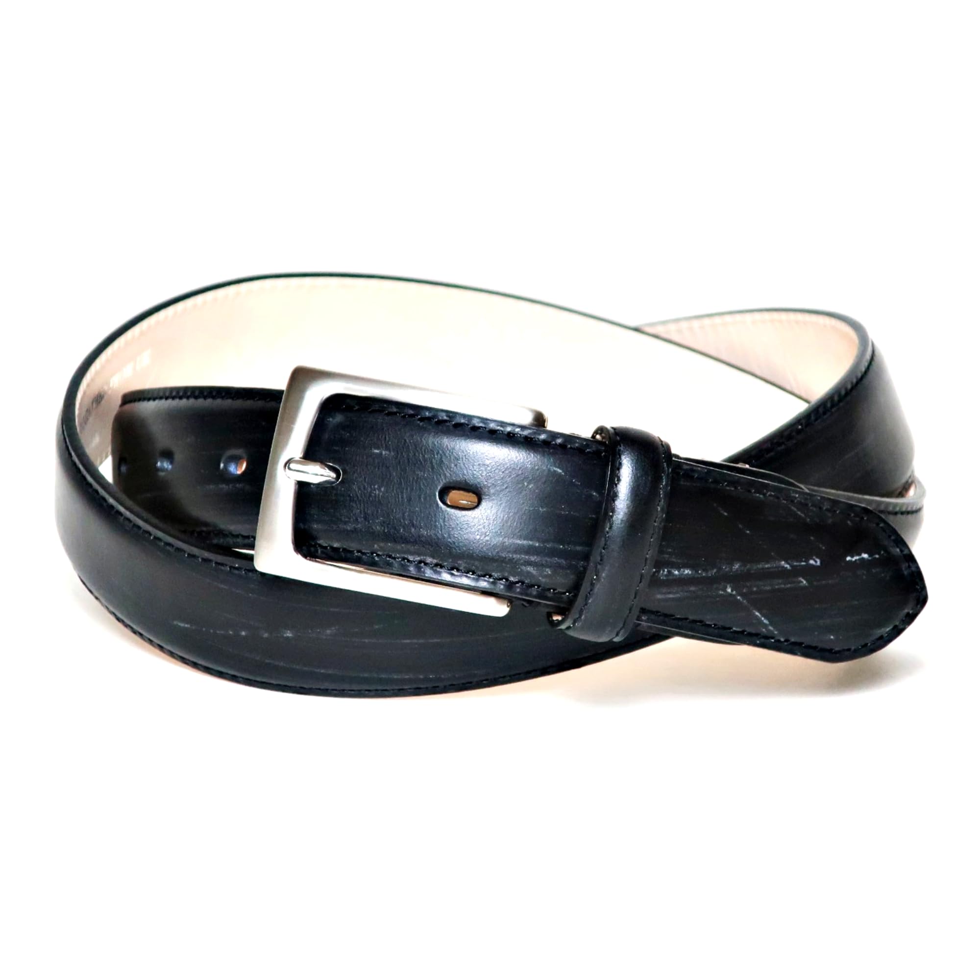 Scotch Grain メンズベルト セドウィック社製ブライドルレザー 黒 ブライドルレザー ウォッシュ レザーベルト 30mm 日本製