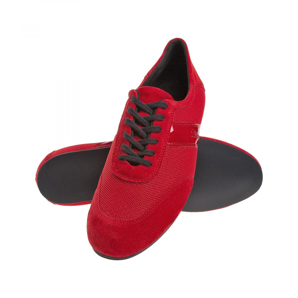 Diamant Herren Tanz Sneakers 192-425-579-V - Veloursleder/Mesh Rot - 1,5 cm Keilabsatz - VarioSpin Sohle - Made in Germany