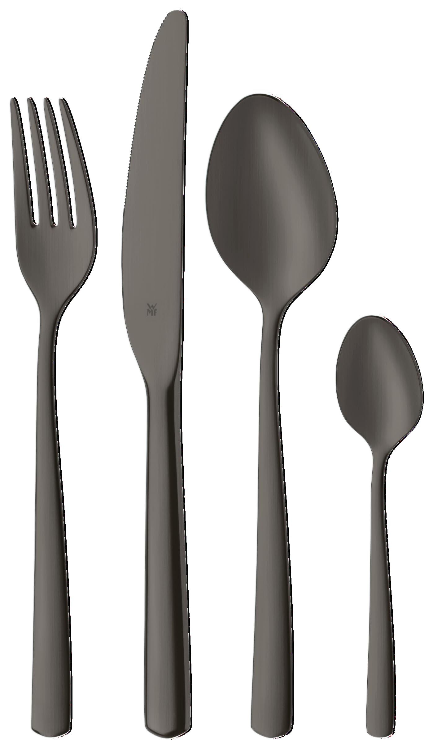 WMF Boston Black Besteckset, 24-teilig, 6 Speisen, Cromargan-Edelstahl mit polierter Oberfläche, spülmaschinengeeignet