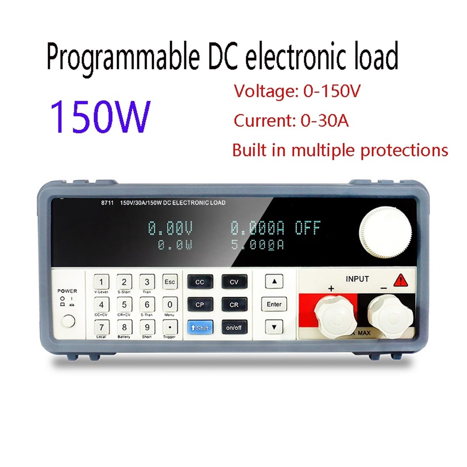 Tester Baterii, 8711 programowalne obciążenie elektroniczne DC 150W 30A o wysokiej precyzji 0,1mA Tester pojemności akumulatora przyrząd do rozładowania(IV8711)