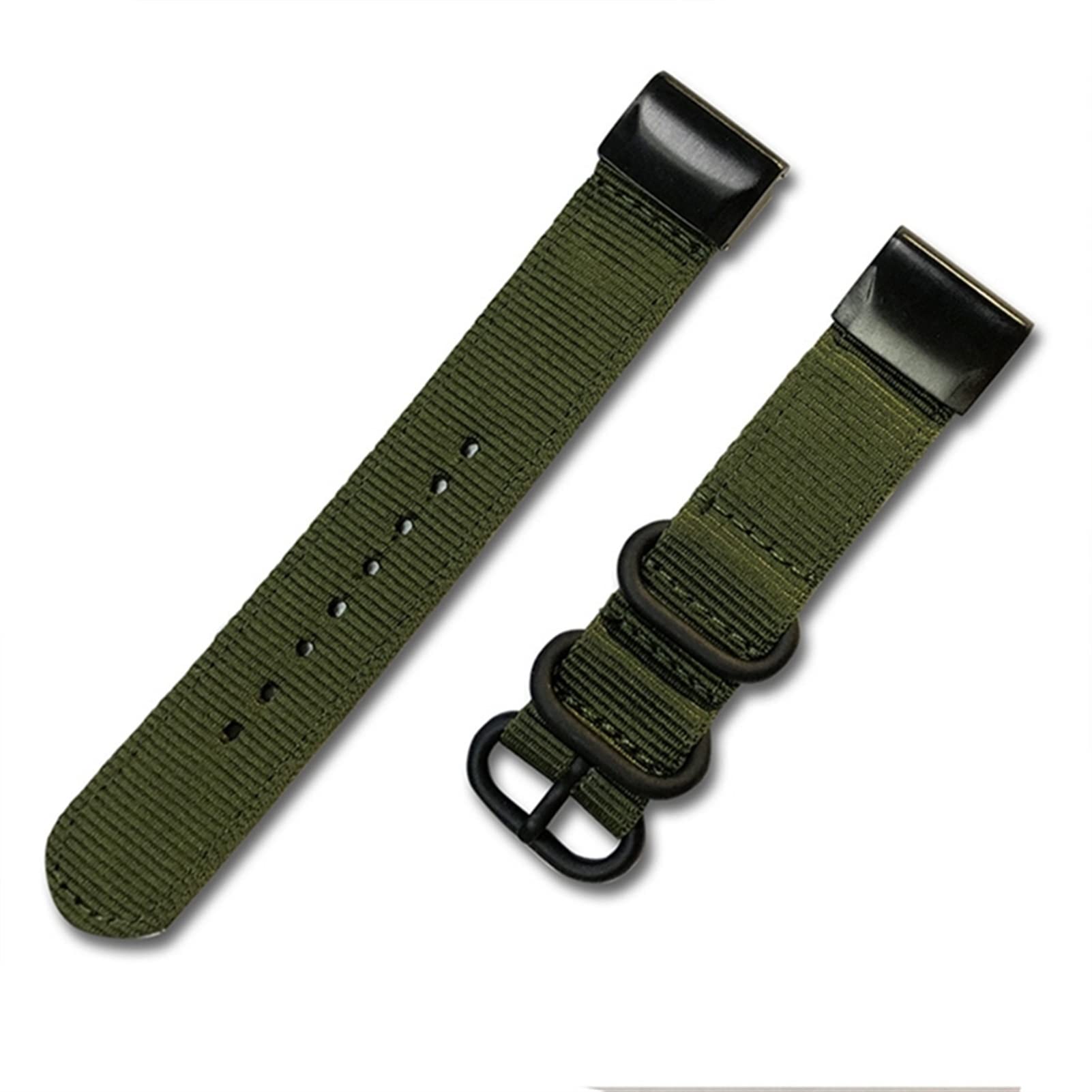 22 26 mm szybkoschnący nylonowy pasek do zegarka Garmin Fenix 6X 6 Pro Smart Watch Easy Fit Band do zegarka Fenix 5X 5 3 3HR 935 945 (kolor: zieleń wojskowa, rozmiar: 22 mm Fenix 5 5Plus)