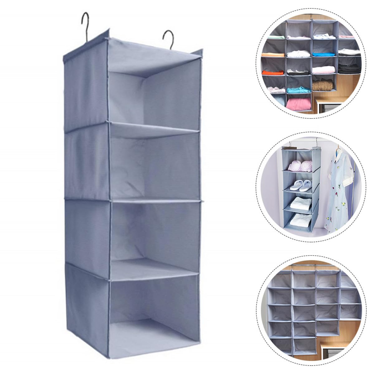 PACKOVE Organisateur de Vêtements pour Armoire à Linge Suspendu 4 Couches en Polyester Grosse Capacité Facile à Installer Ranger pour Placard