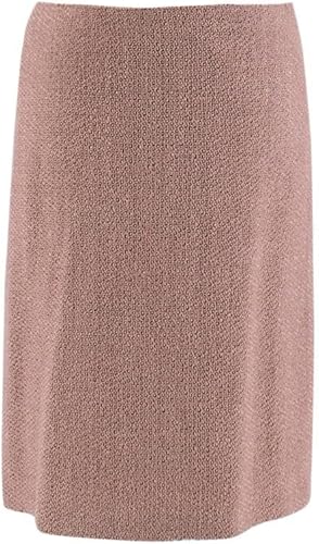 MOSCHINO Falda de Tweed Rosa de Cintura Alta de Lana Segunda Mano