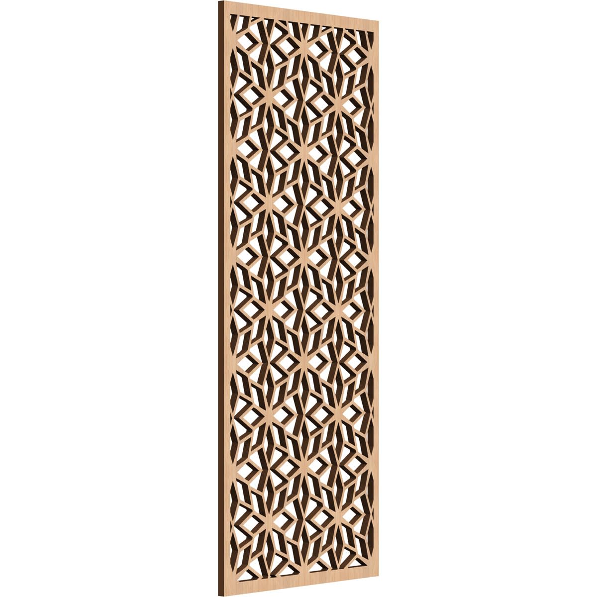 13 3/8"W x 34 3/8"H x 3/8"T Lake Decorative Fretwork Wood Wall Panels, Hickory