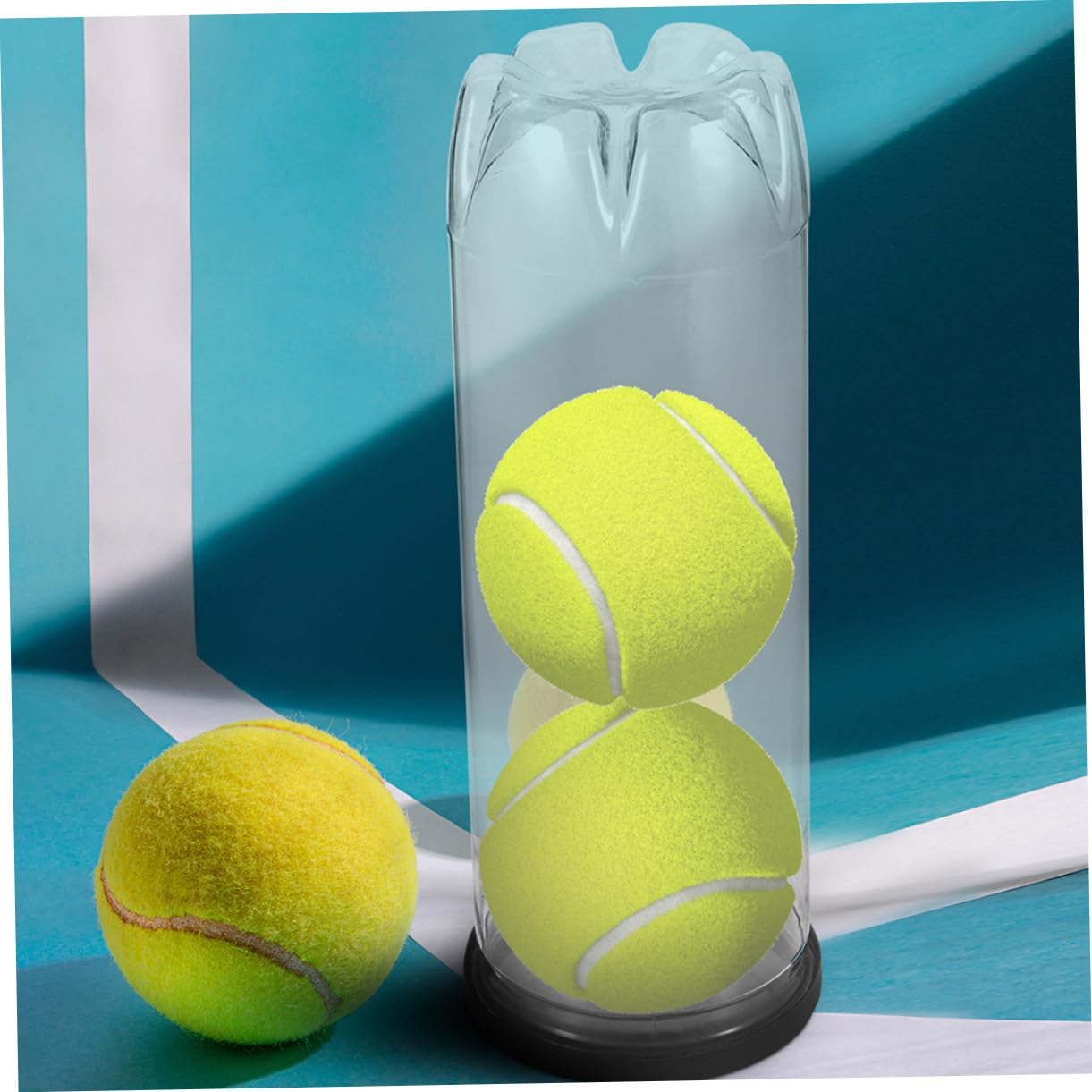 6 pièces Boîte de Rangement Transparente pour Balles de Tennis avec Couvercle Noir Lot de Tubes PVC Durables pour Stockage et Organisation Intérieure et Extérieure