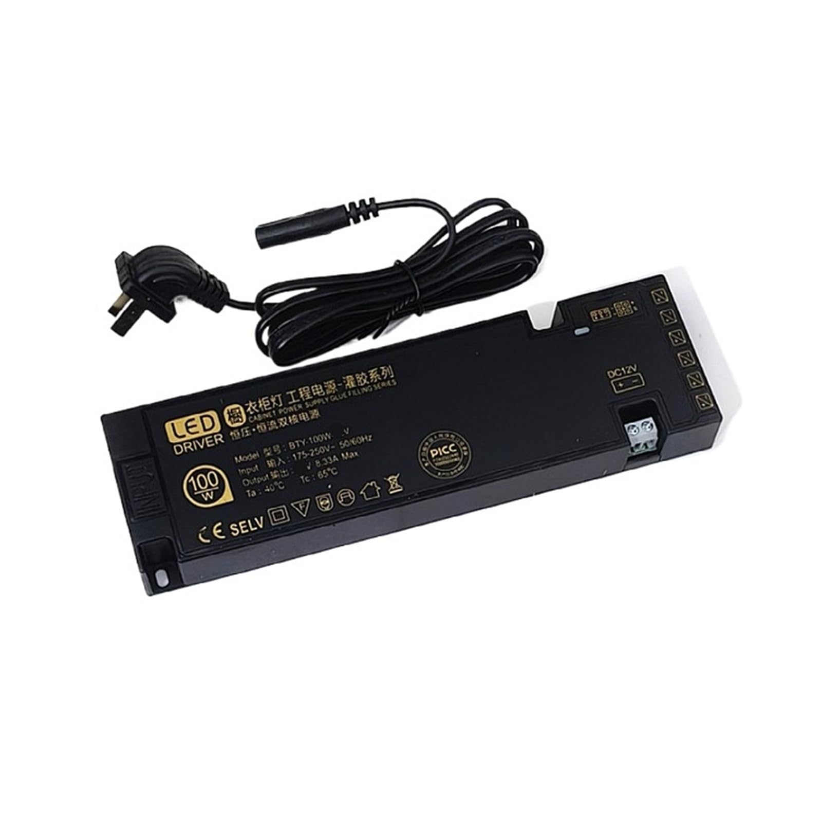 Alimentatore per illuminazione mobili | Uscita: 12V/24V; Caratteristiche: Controllo principale(Glue filling-12V-100W)