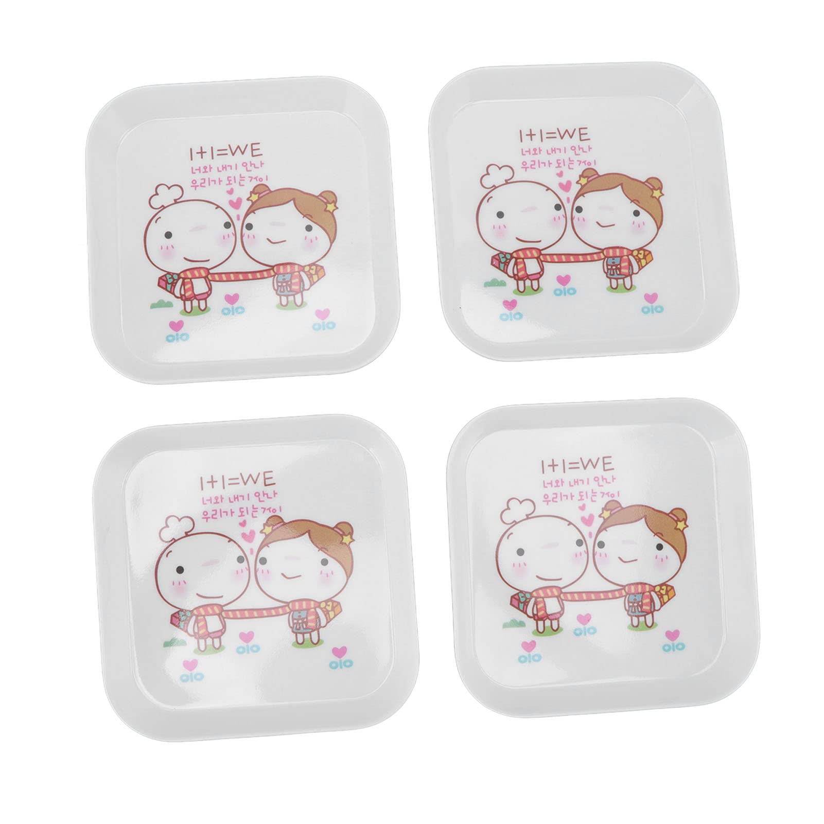 Sunicon Fruit Snack Plate Multifunctional Dessert Dishes Large Capacity Spit Bone Tray Home School Restaurant Storage Tray (Lovers)