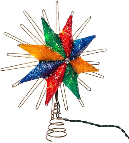 Miniatura 4 de Kurt S. Adler 10 pulgadas UL 10-Light 8-Point Capiz Multi-Color Star Treetop