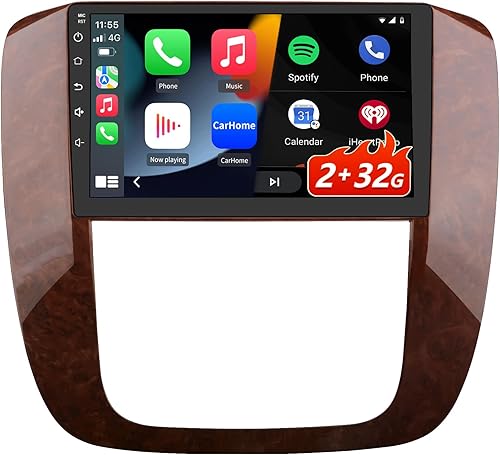 Radio de coche Android 13 para GMC Yukon Chevrolet TahoeSuburban 2007-2013, pantalla táctil inalámbrica de 9 pulgadas, CarPlay Android Auto con