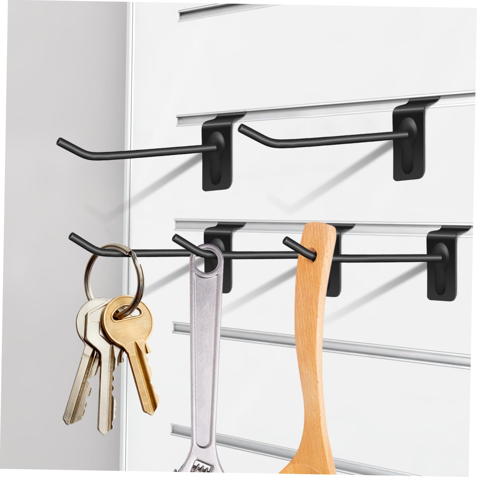 100pezzi Ganci Dogati Resistente Da Ganci Per Pannelli Supporti Da Muro Per Negozio e Garage Facile Installazione e Design Moderno