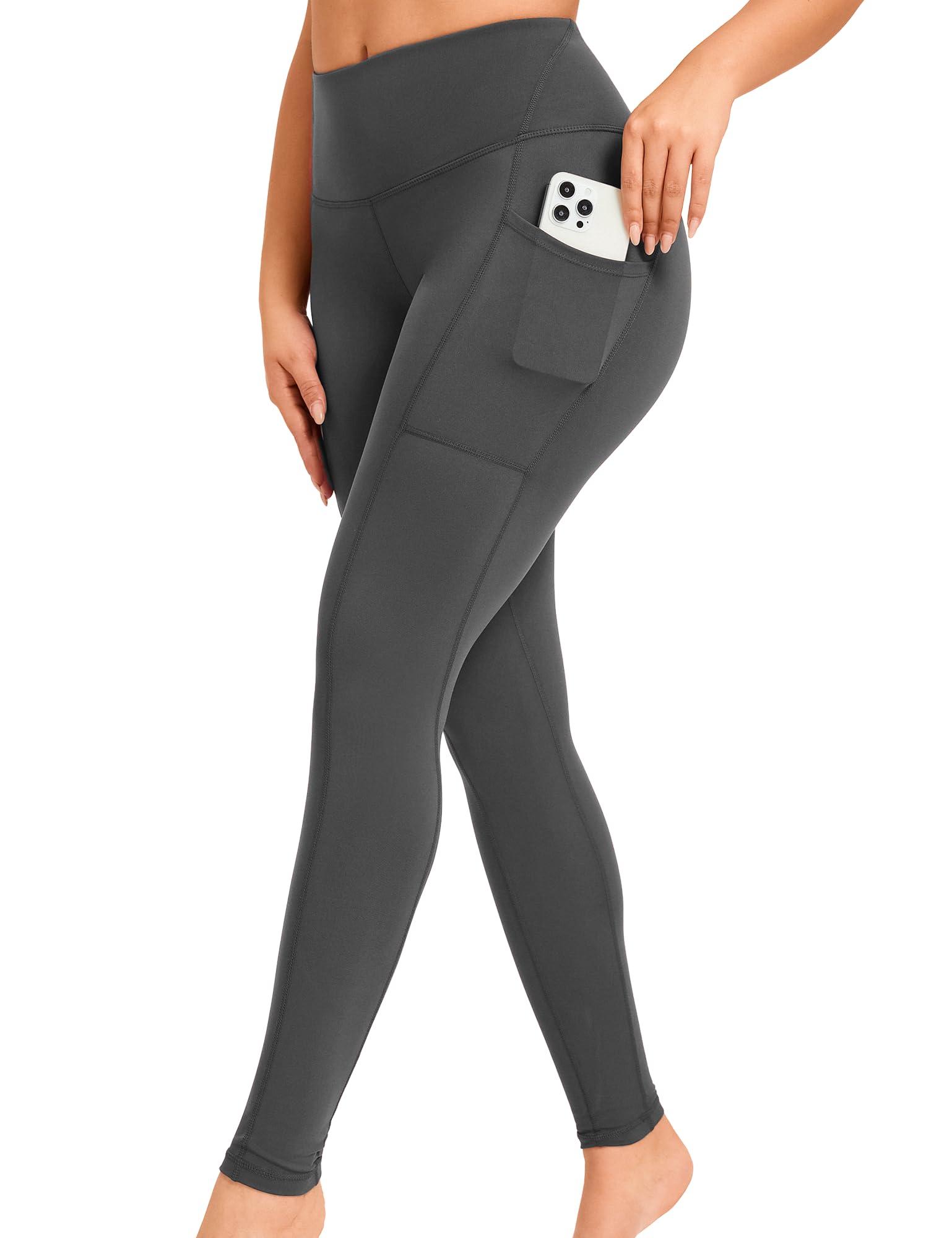 CAMBIVO Leggins Deportivos Mujer, Mallas Deporte Push up Cintura Alta, Leggings Pantalones Yoga Pants Elasticos con 3 Bolsillos para Gimnasio, Running, Fitness, Pilates