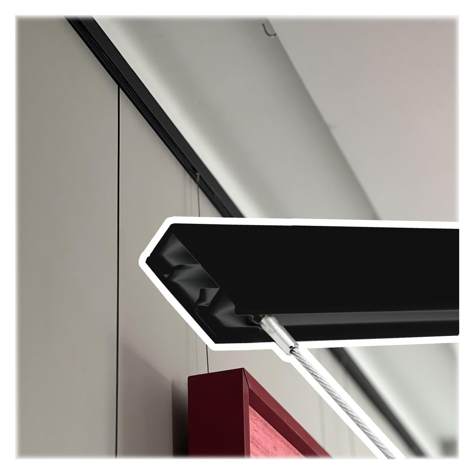 Aufhängesystem Bilderdraht-Kit mit Galerieschienenbahn für Gemälde, einfache Installation, geeignet für Ausstellungen und Bibliotheken