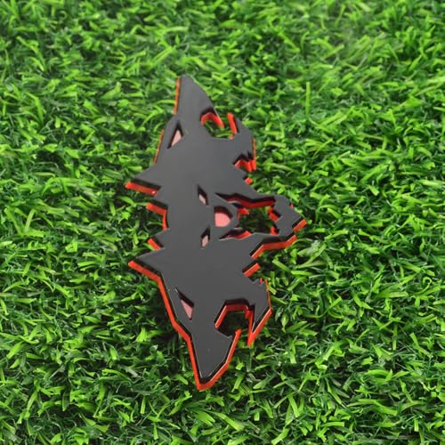 Image of 1x Wolf Emblems 3D Tailgate Side Badges Logo Fit for Tsla Cybertruck Car Truck Motorcycles (Redline)