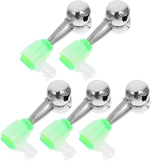 PRETYZOOM 5 Pcs Dual Alert Fishing Rod Bells Clip Style Bite Alarm for Night Fishing Plastic Alloy Rod Clamp Tip Indicators