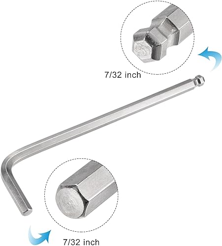 Miniatura 4 de uxcell Llave hexagonal de extremo de bola de 732 pulgadas, herramienta de reparación CR-V de brazo largo en forma de L