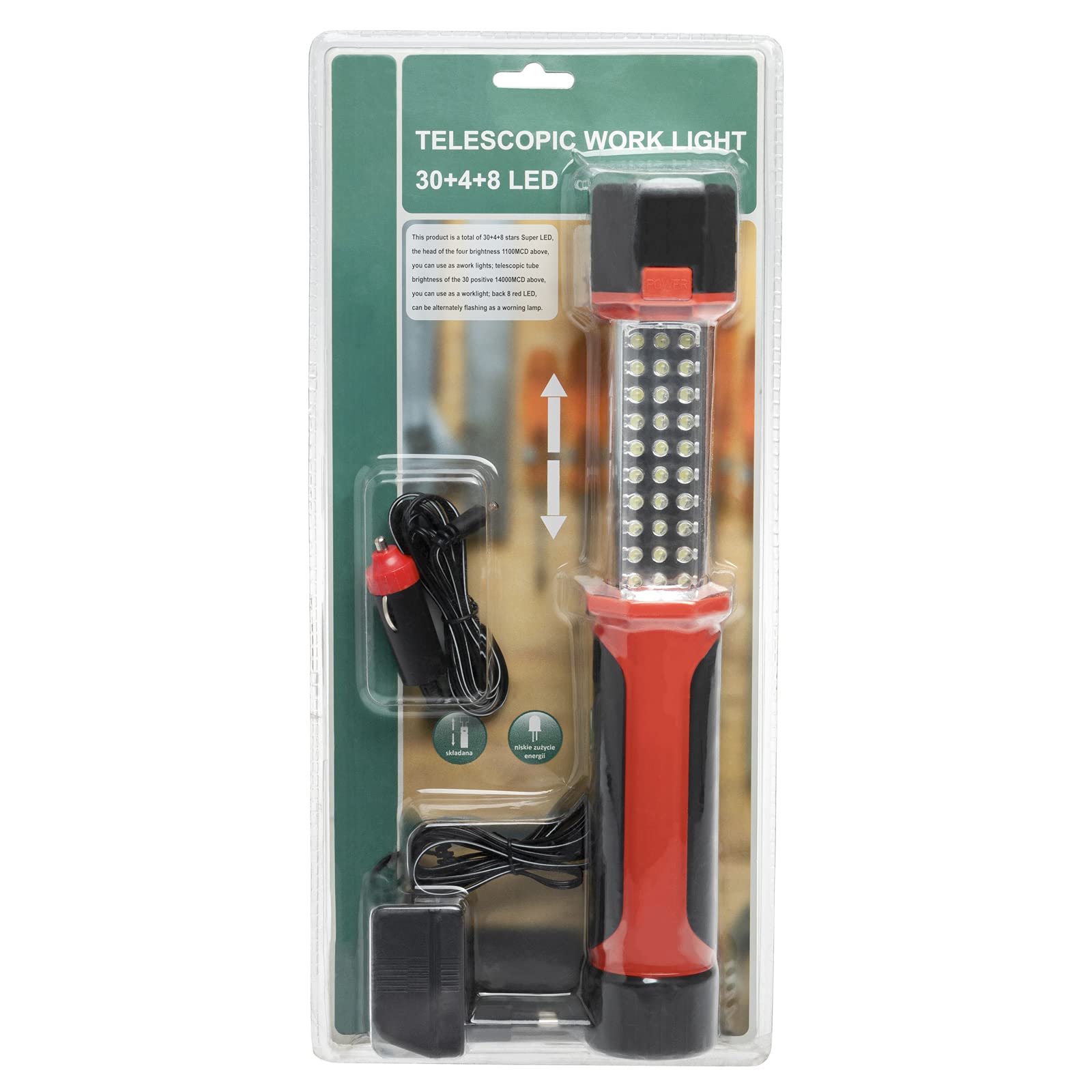 HIBRON 12 Linternas Recargables Retráctil LED con Asa para Taller Cámping, Camping, Emergencias, Pesca etc