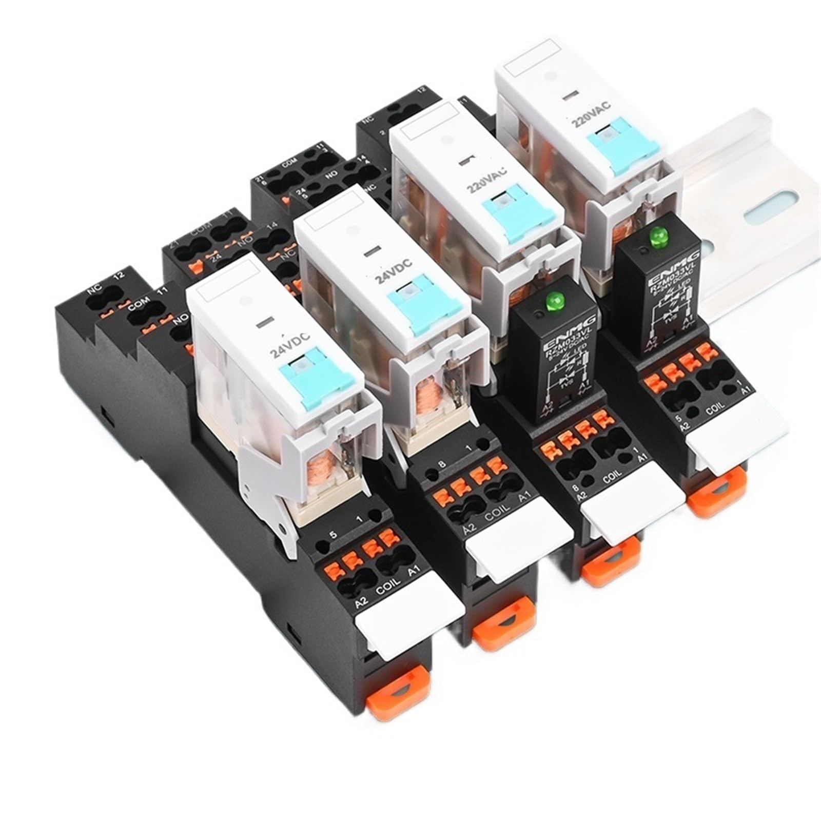 Modulo relè intermedio elettromagnetico K708, mini relè SSR a stato solido for montaggio su guida DIN con base AC220V for automazione industriale C(Screw1CO220A Srg)