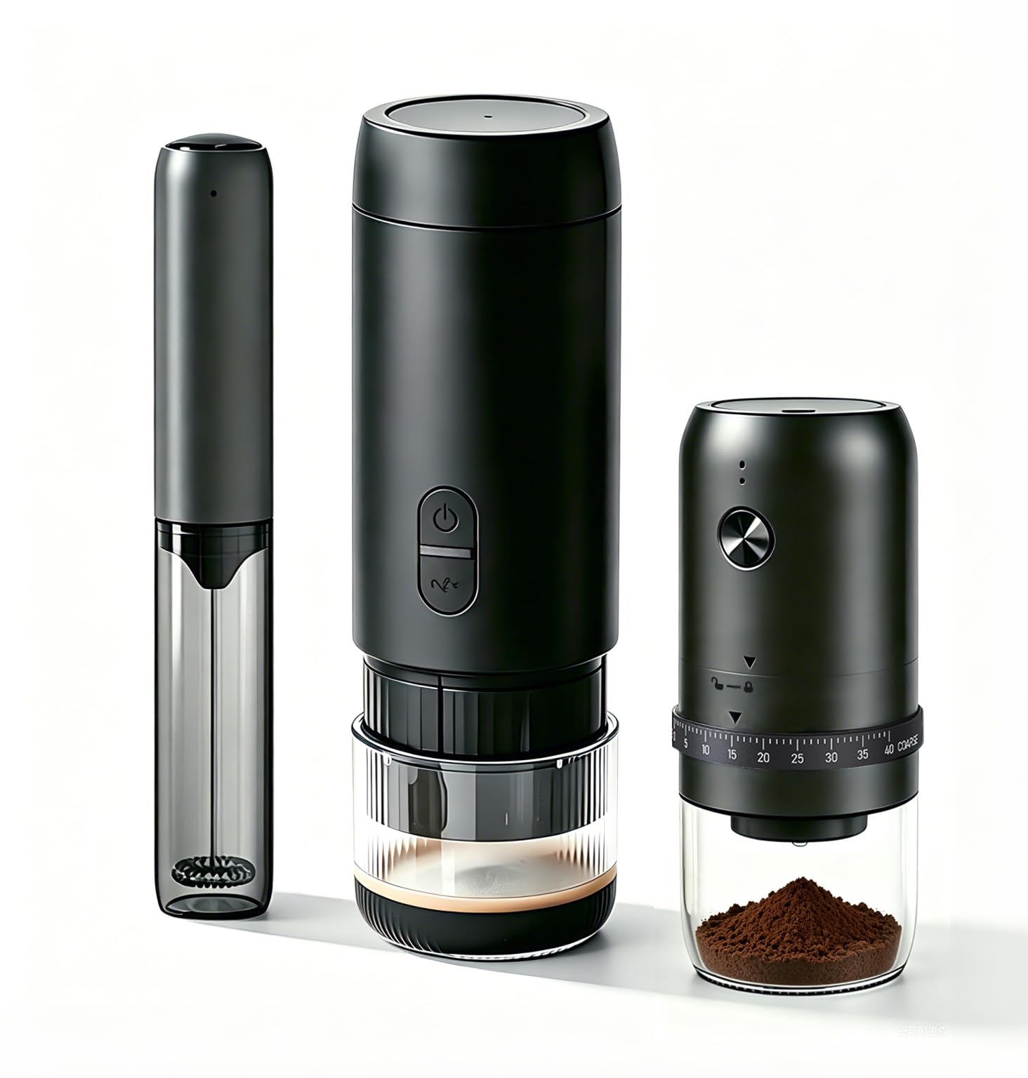 Machine à café portable électrique, coffret cadeau complet 3 pièces