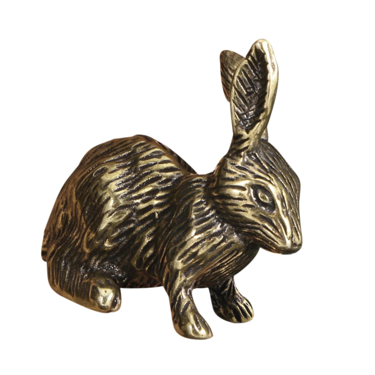 Alipis Adorno de Conejo Figuras de Animales de Bronce Escritorio Viejo Conejo Manualidades Creativas estatuilla de Busto de Conejo conejitos de Musgo decoración de conejitos latón Golden