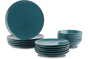 Amazon Basics 18-Piece Stoneware Dinnerware Set